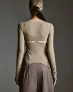 Топ вторая кожа М, Серо-Бежевый