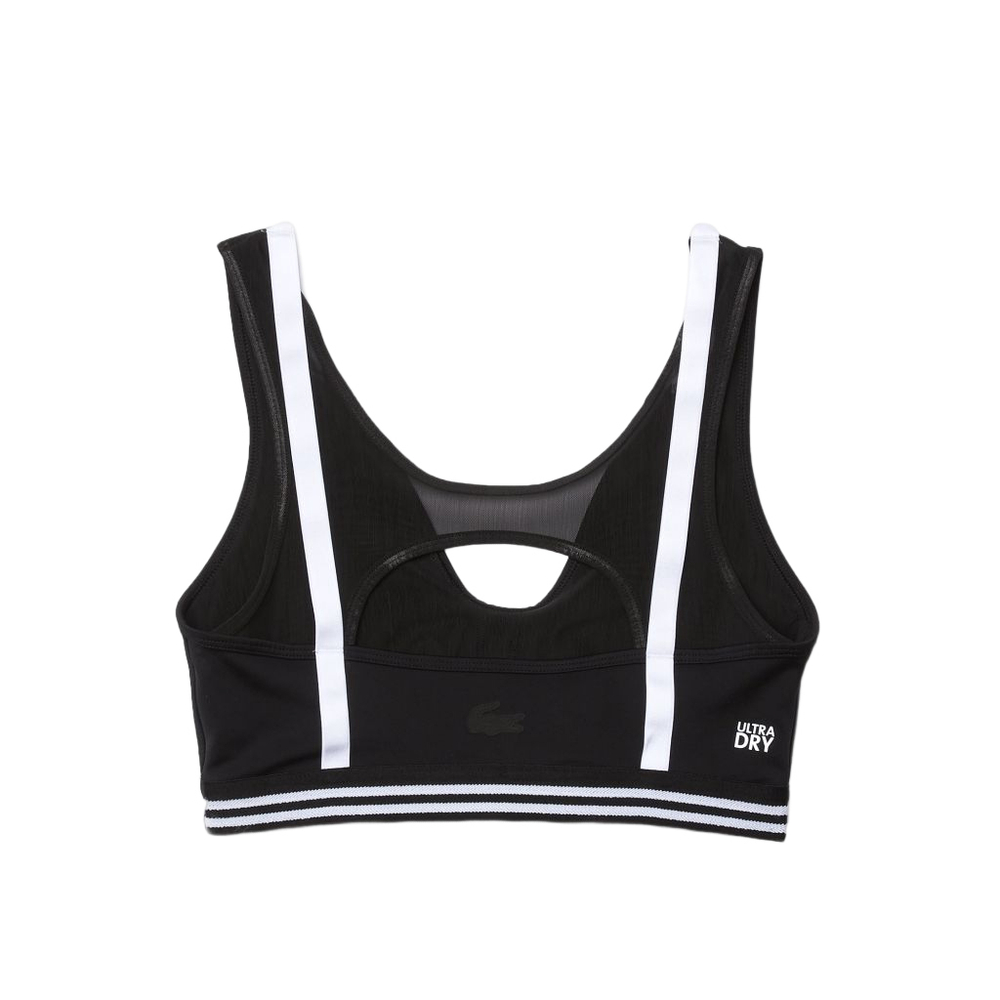 Теннисный бюстгальтер Lacoste Contrast Accents And Cut-Outs Sports Bra - Black