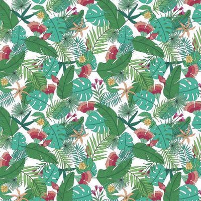 Тропические листья и цветы