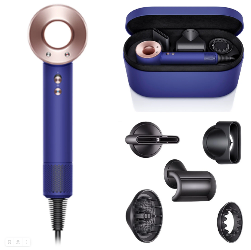 Фен Dyson Supersonic HD08, Prussian blue/bright copper, с кейсом для хранения (IN)