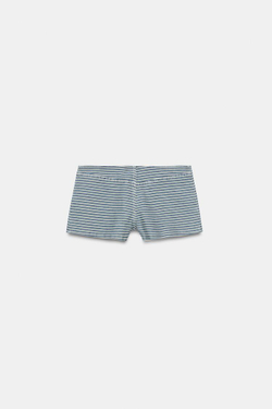 ZARA МИНИ-ШОРТЫ В ПОЛОСКУ, СИНИЙ