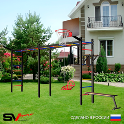 Уличная шведская стенка Sv Sport рукоход х 2 У55811К (Брусья/Скамья/Со спинкой/Щит баскет/Кронш бокс)