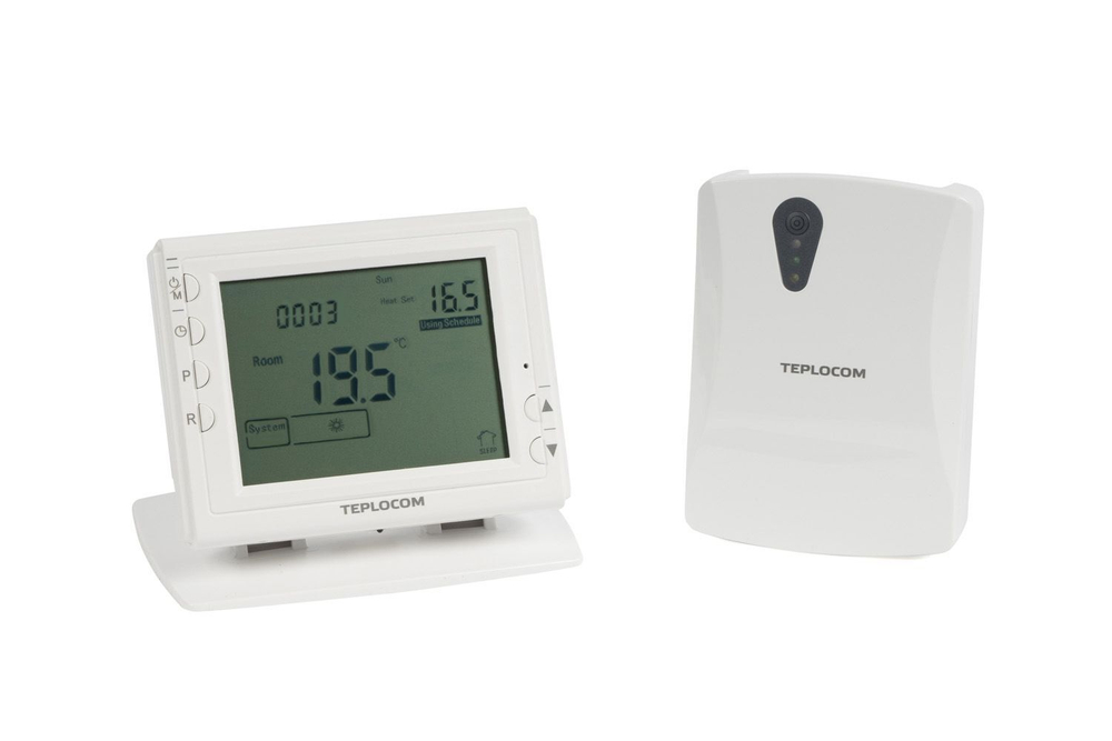Комнатный термостат, беспроводной, Teplocom TS-Prog-2AA/3A-RF, Бастион 915
