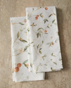 ZARA HOME КУХОННОЕ ПОЛОТЕНЦЕ С ПРИНТОМ (НАБОР ИЗ 2 ШТ.), ЭКРЮ