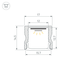 Профиль ARH-LINE-1715-2000 ANOD GOLD (Arlight, Алюминий) 039988
