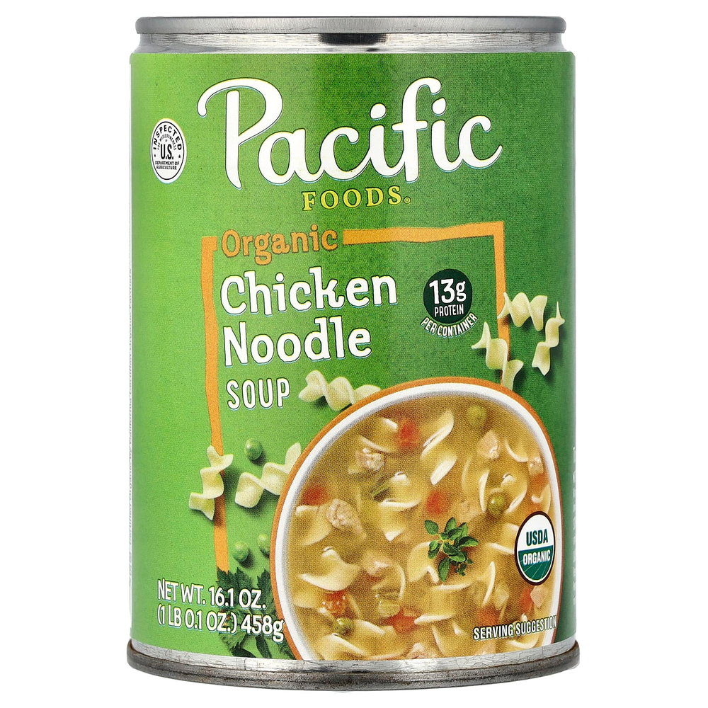 Pacific Foods, органический куриный суп с лапшой, 458 г (16,1 унции)