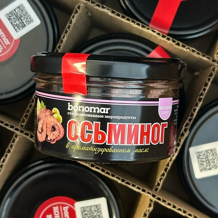 Осьминог в ароматизированном масле 160гр. "БОНОМАР"