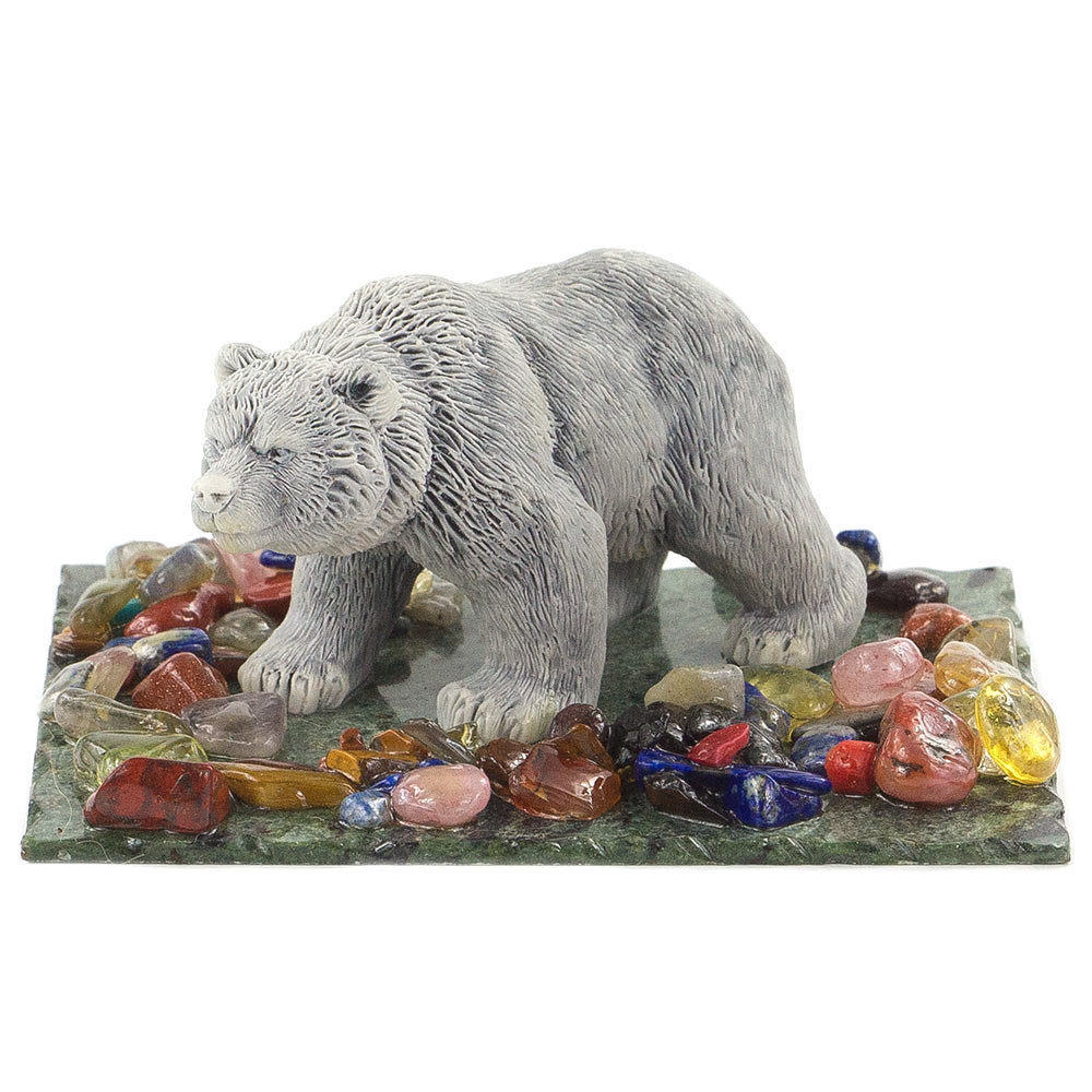 Сувенир "Медведь идет" из мрамолита R120596