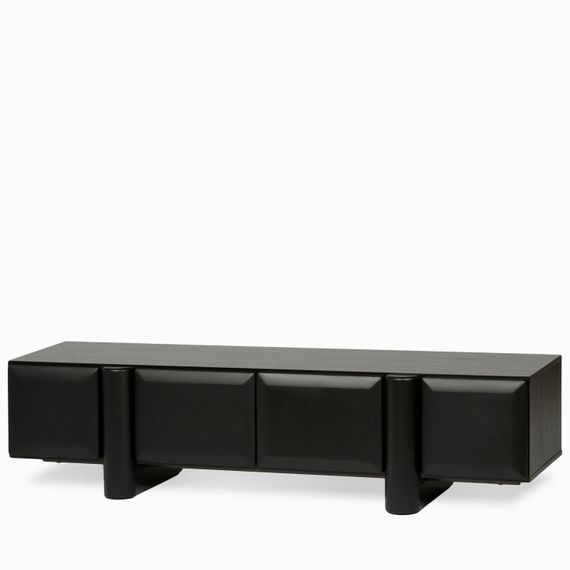 ТВ-Тумба Kode 160х40 см, черный, дуб, меламин