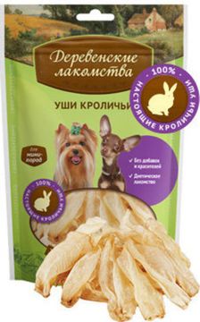 Деревенские лакомства Уши кроличьи для мини пород 15 гр