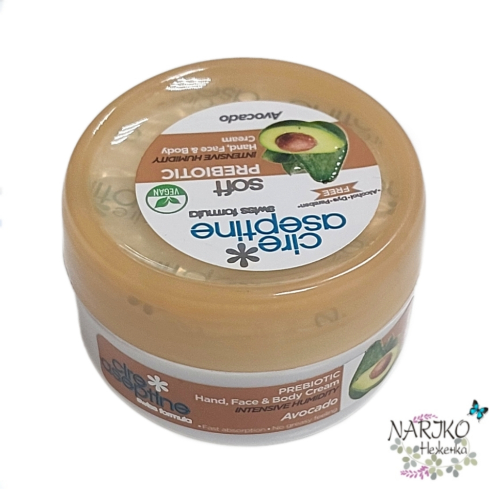 Крем для рук, лица и тела Пребиотик и Авокадо CIRE ASEPTIN Prebiotic Care Cream Avocado.