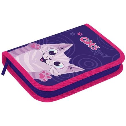 Пенал 1 отделение 200х140х40 Berlingo Scary cat, 2 откидные планки, ткань