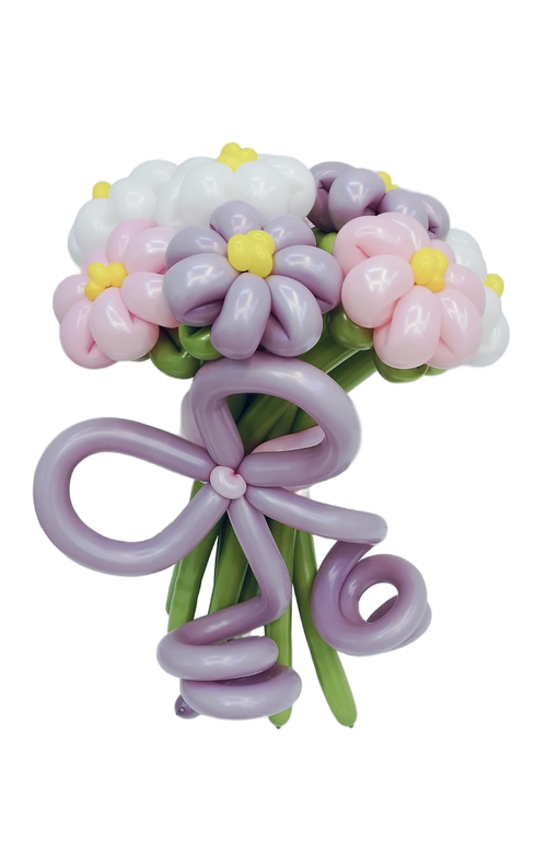 Композиция 177 Ромашки из шаров 9 шт + бант