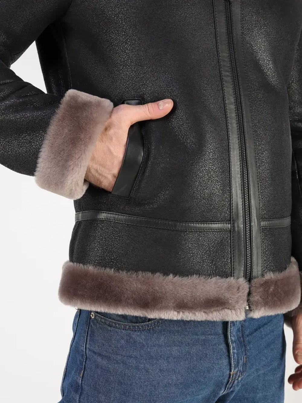 Дубленка зимняя куртка натуральная авиатор пилот