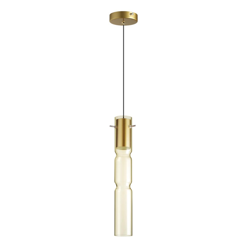 5059/5LA PENDANT ODL24 385 золотой/янтарный/металл/стекло Подвес LED 5W 3000K SCROW