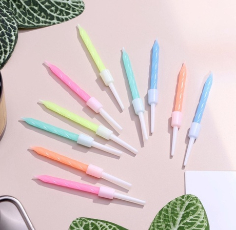 Свечи для торта «Неон», 7 см, 10 шт., разноцветные