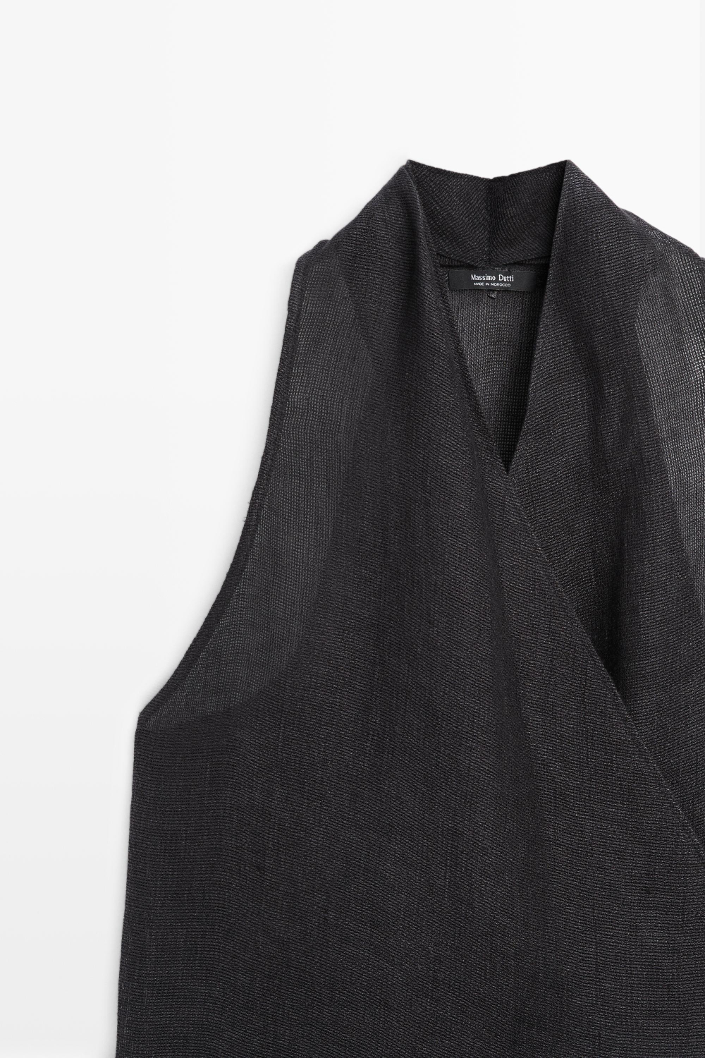 Massimo Dutti Топ на запах из 100% льна, синий
