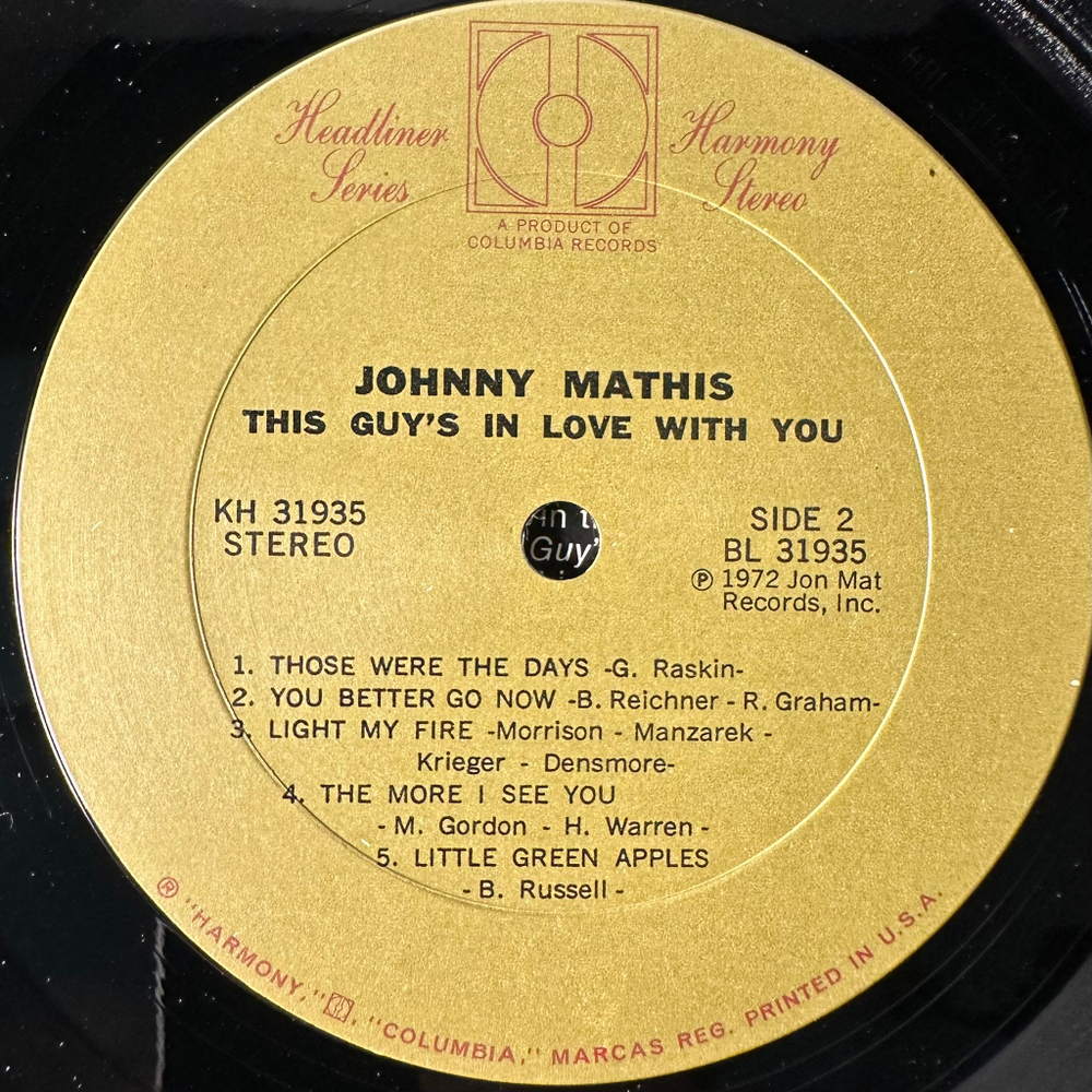 Johnny Mathis ‎– This Guy's In Love With You (США 1973г.)