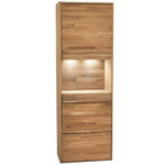 Шкаф витрина, 60х40х180, Михаэлла, буфет, для гостиной из массива дуба, MAKOSA