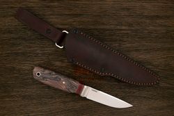 Нож туристический Геннадия Дедюхина Финка Томми, клинок 110мм, сталь N690, рукоять микарта коричн
