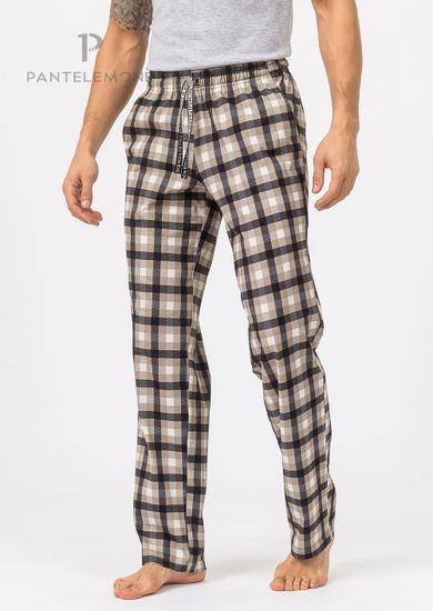 Брюки мужские Pantelemone PDBB-164, клетка бежевая/черная
