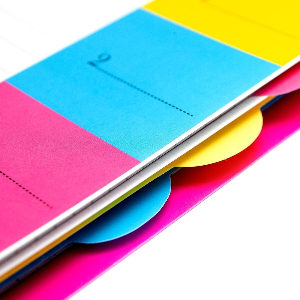 Блокнот А6, Alingar, гребень, пластиковая обложка, с разделителями, ассорти, клетка, 120 л.