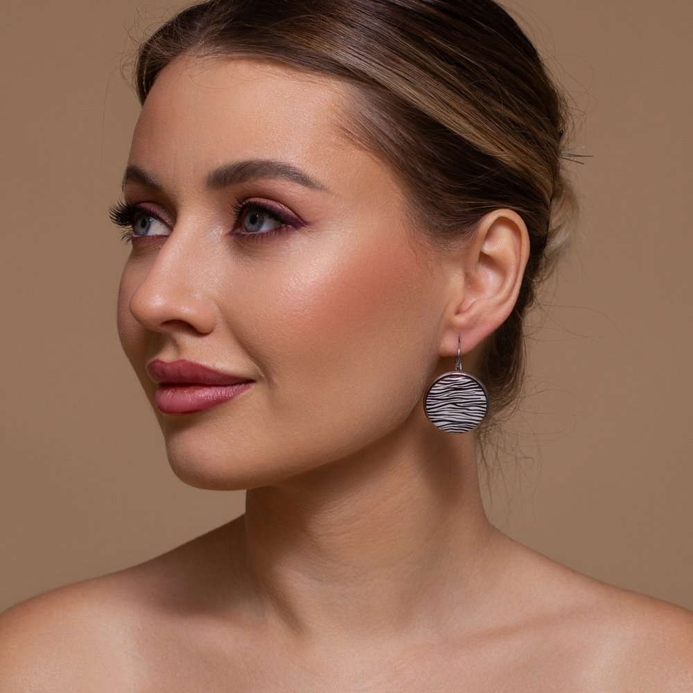 Серьги - Английский замок Большие - Зебра