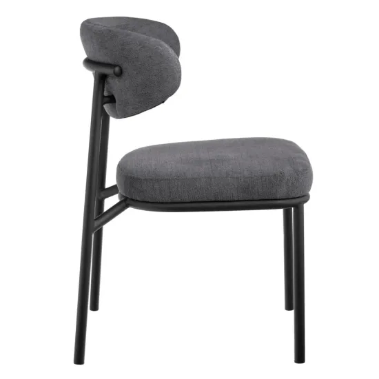 Стул Lucas 2 серый шенилл с чёрными ножками