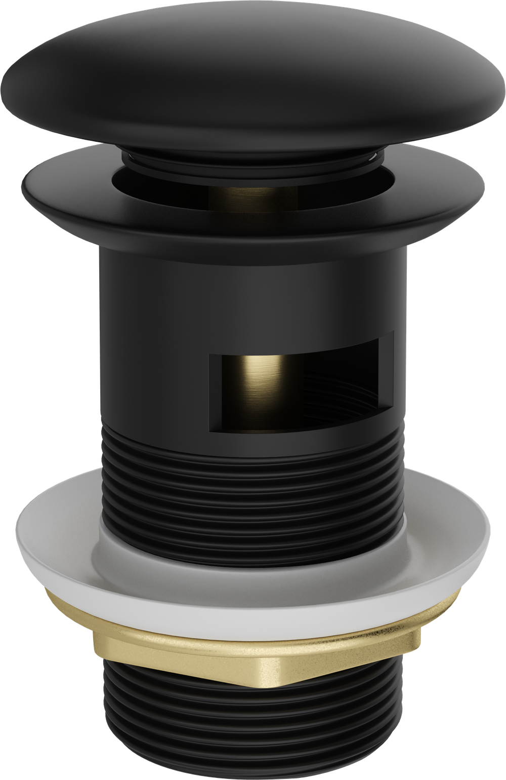 Смеситель для раковины STWORKI Аулум S06010BG матовый черный, матовое золото + донный клапан SD-001BK матовый черный