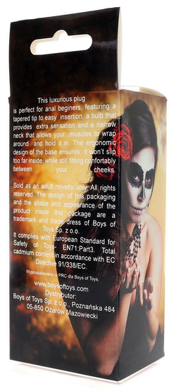 Черная анальная втулка Curved - 9 см.