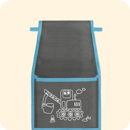 Кармашки в садик 85х20 см, Экскаватор (серый)