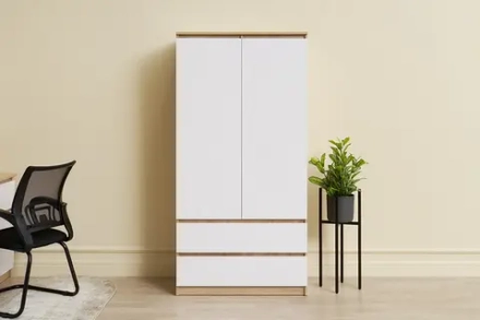 Шкаф Челси 2-х дверный дуб сонома / белый глянец