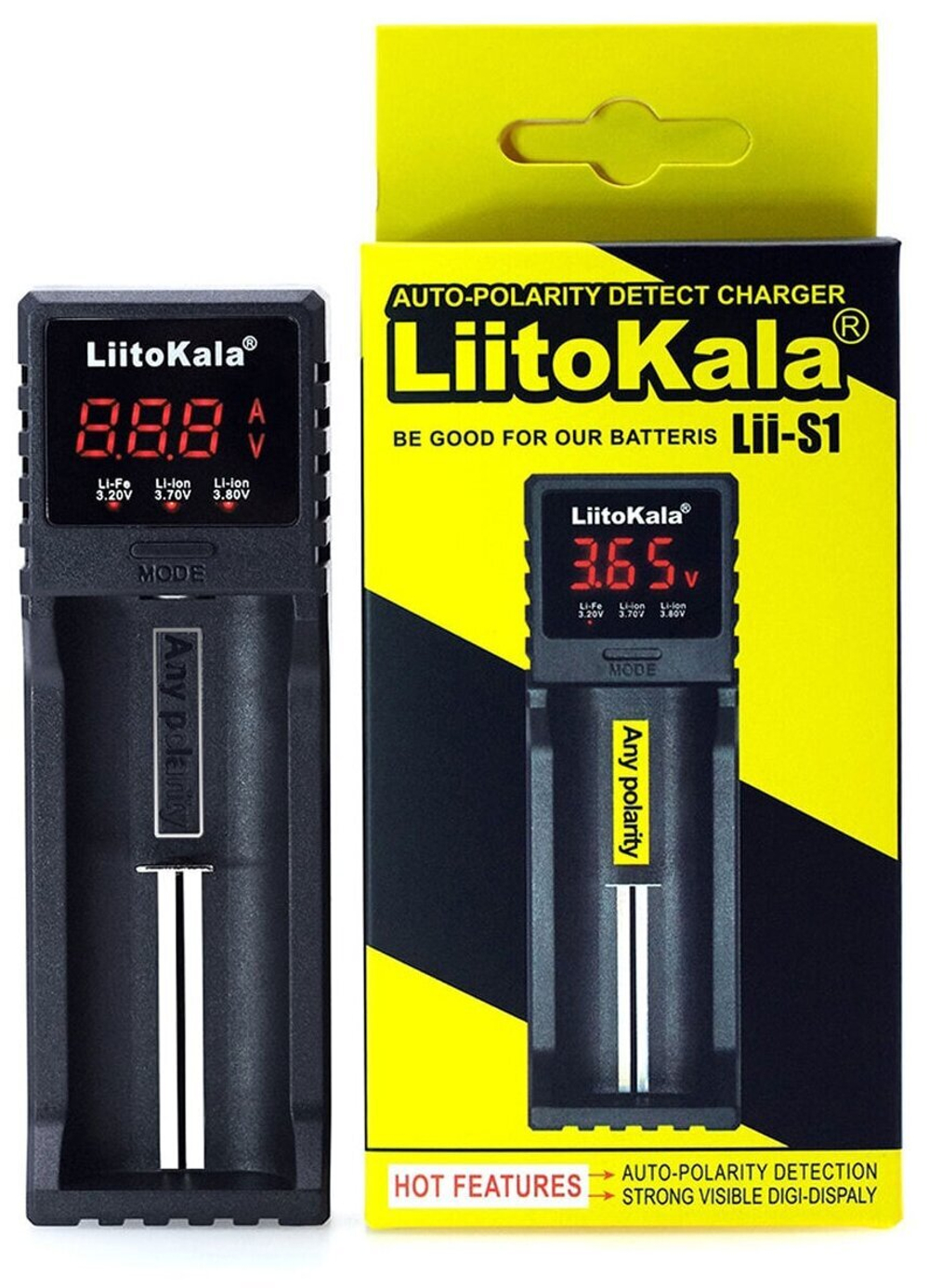 Зарядное устройство LiitoKala Lii - S1, на 1 аккумулятор. Умный зарядник Liito Kala