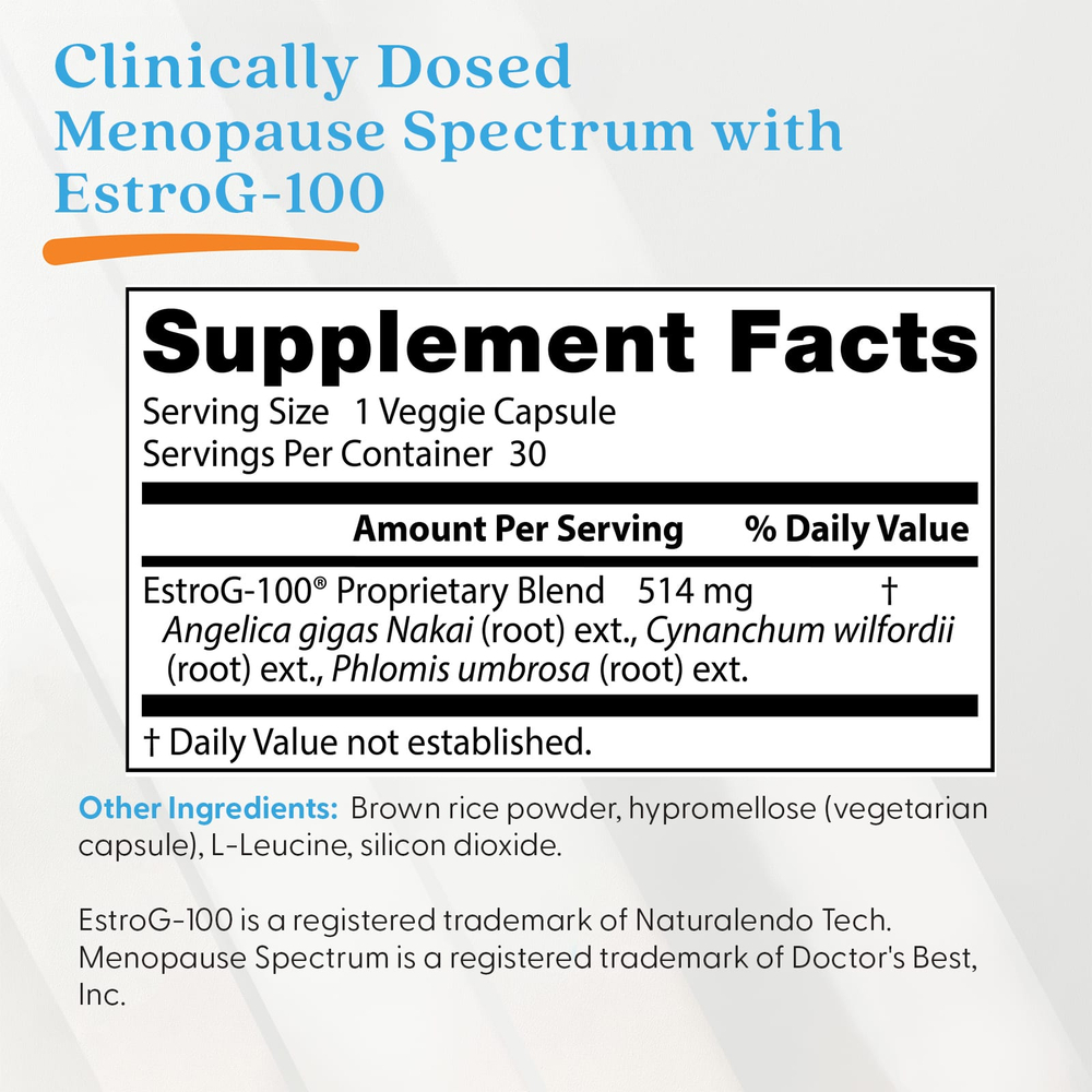 Doctor's Best, Menopause Spectrum®, 30 вегетарианских капсул