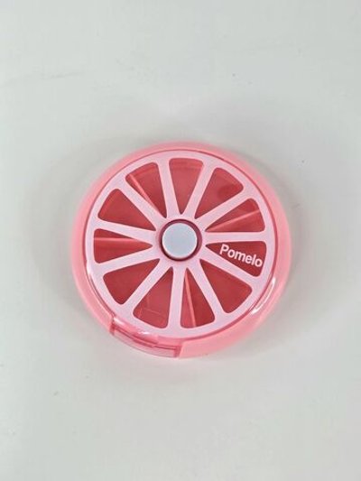 Таблетница маленькая круглая розовая (М11-025)