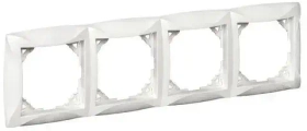 Рамка 4-х постовая горизонтальная белая "Лама" TDM SQ1815-0032