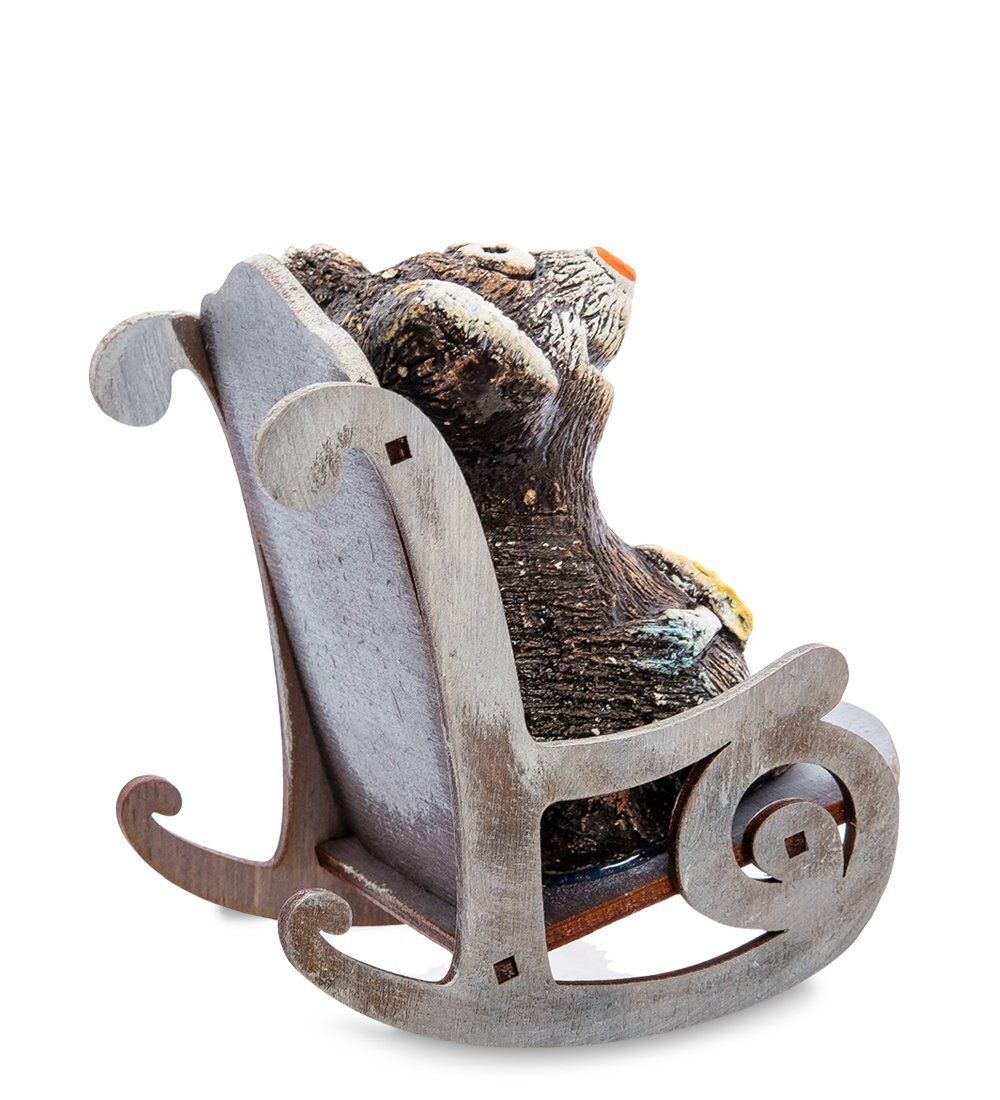 КоКо Шамель KK-616 Фигурка «Мышка с сыром в кресле-качалке» шамот