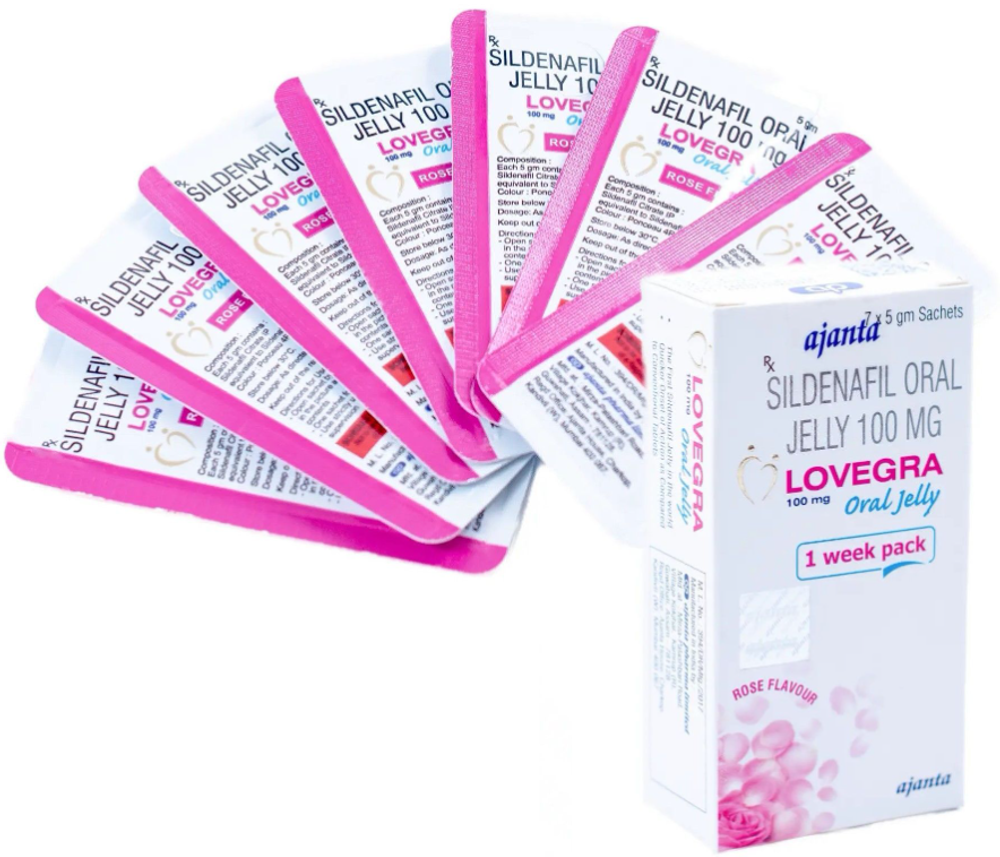 Женский возбудитель Lovegra Oral Jelly (роза) упаковка 7 шт.