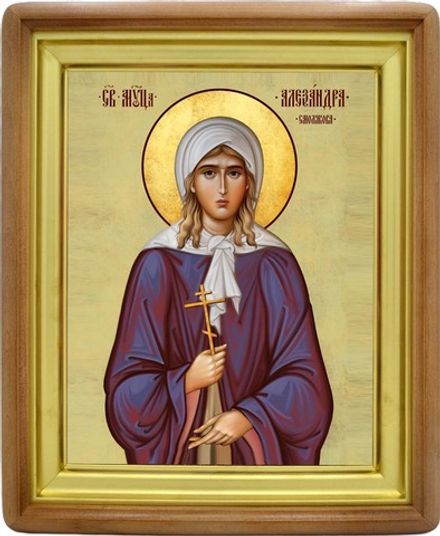Александра Смолякова святая мученица. Икона на холсте.