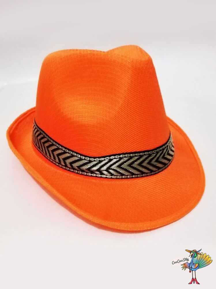 шляпа Стиляга, цвет оранжевый, ог 58 см