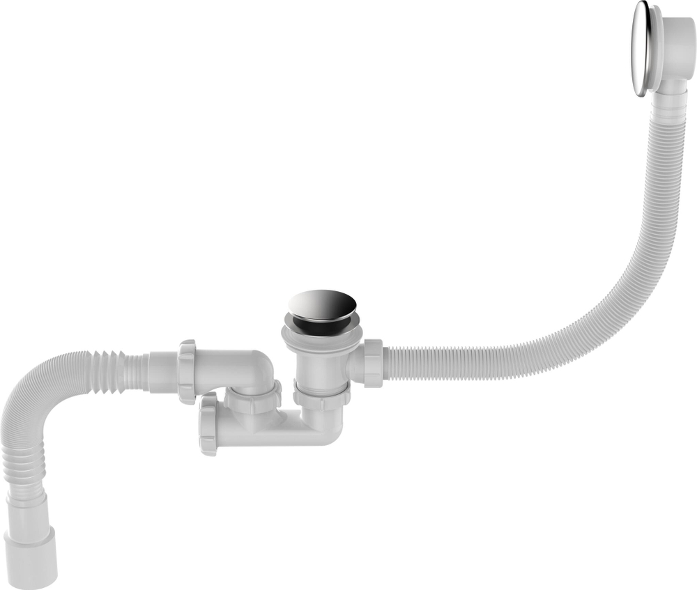 AQUANT СИФОН ДЛЯ ВАННЫ РЕГУЛИР1 1/2Х40 КЛИК-КЛАК АВТОМАТ ГРИБ ХРОМ 40Х40/50