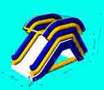 Надувная герметичная водная горка «АкваГлайд» ПВХ 0,9 мм, 4х2х3.2 м