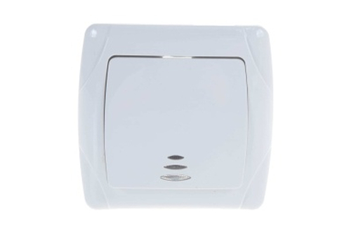 Выключатель 1кл с подсв бел Маргарита СП 10А 220В (3/10/200)