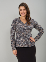 Блузка БЛкл-079/черный-бежабстракция
