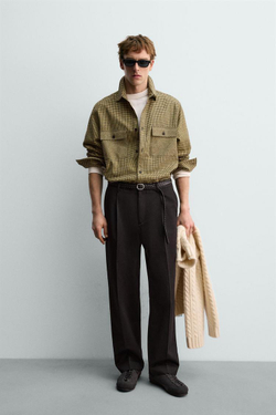 ZARА Х AARON LEVINE ФЛАНЕЛЕВАЯ РУБАШКА В КЛЕТКУ, ЖЕЛТЫЙ