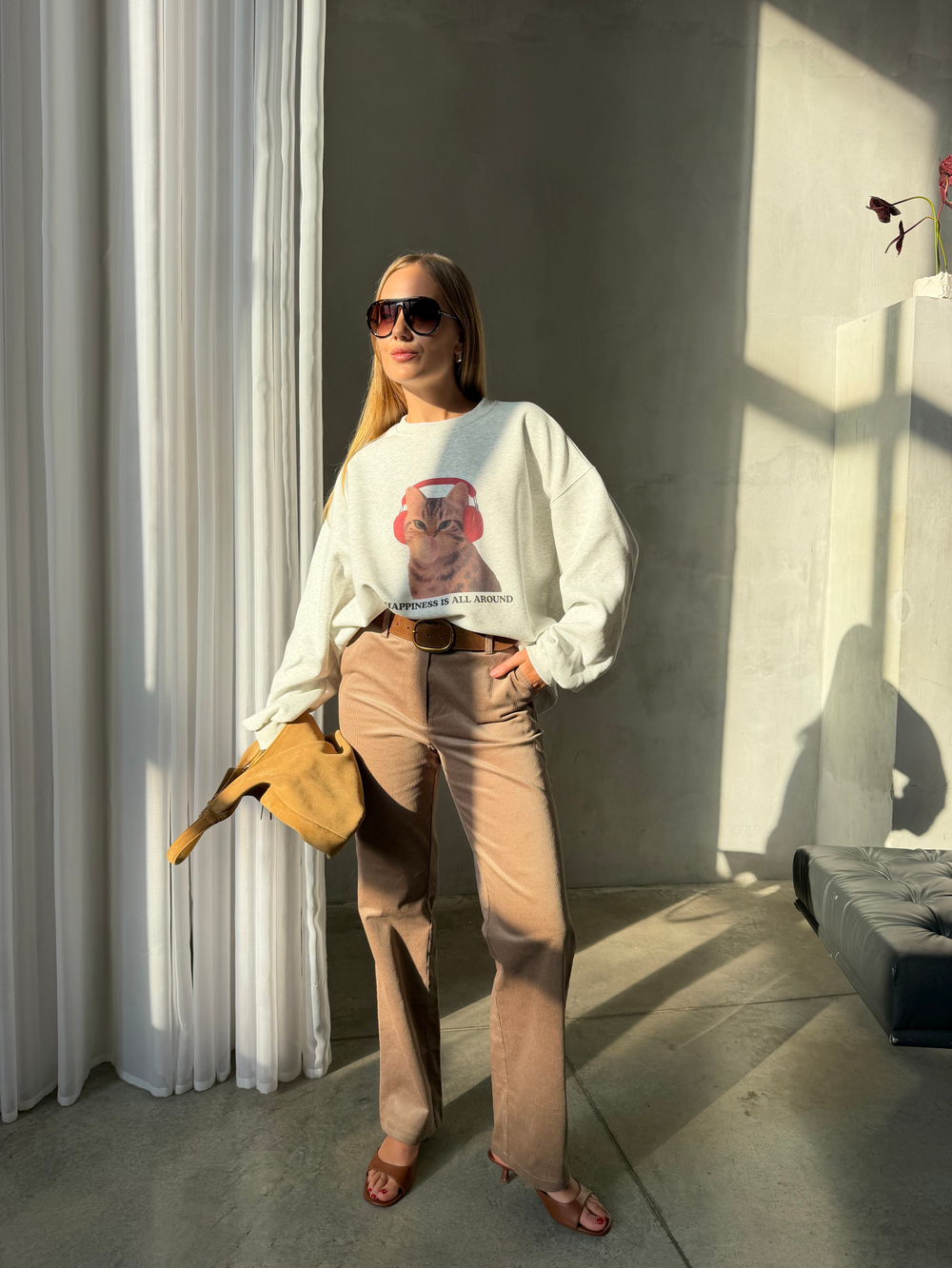 Худи Cats серый меланж