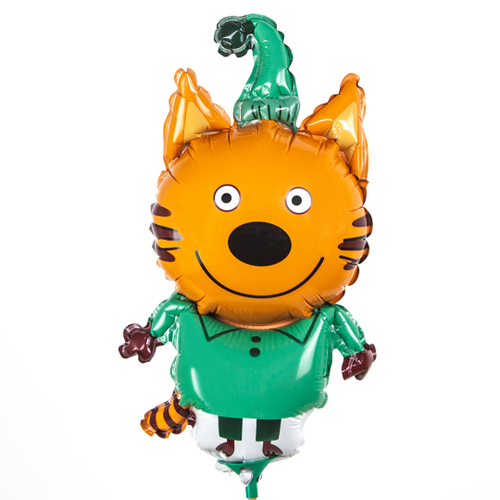 Шар с клапаном (14''/36 см) Мини-фигура, Три Кота, Компот, 1 шт.