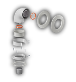 Отвод дымохода коаксиальный универсальный D60/100