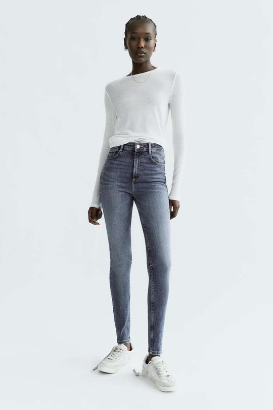 ZARA ДЖИНСЫ TRF SKINNY SCULPT С ВЫСОКОЙ ПОСАДКОЙ, ИНДИГО