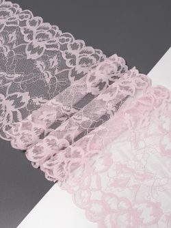 Эластичное кружево для белья нежно-розовое ширина 22 см